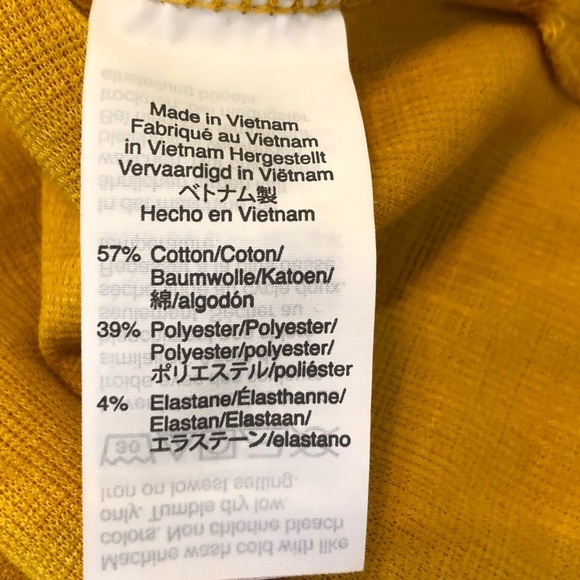 NWT J.Crew Textured V-neck three-quarter-sleeve tee Mustard Cotton Blend Size: M - Picture 7 of 9